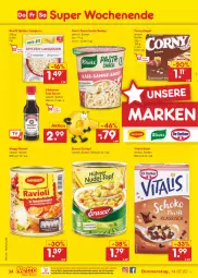 Gazetka promocyjna Netto Marken-Discount - Filial-Angebote - Gazetka - ważna od 16.07 do 16.07.2022 - strona 34 - produkty: Becher, corny, eintopf, eis, erasco, kikkoman, knorr, knorr pasta, korn, maggi, müsli, ndk, pasta, pasta snack, ravioli, reis, riegel, sauce, snack, soja, spitzen-langkorn, Ti, topf, usb, versandkostenfrei, vita, vitalis, vitalis müsli