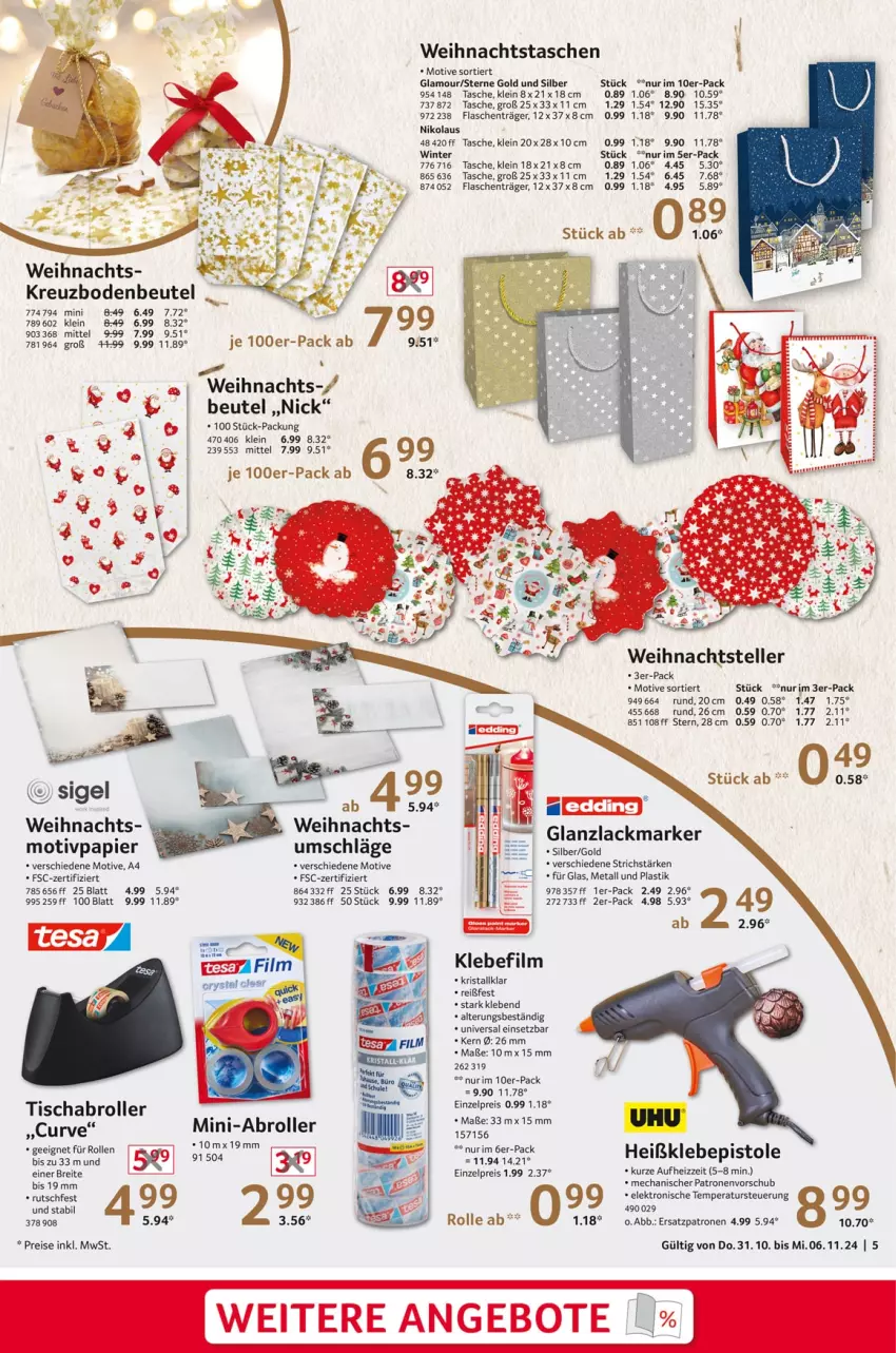 Aktueller Prospekt Selgros - Non Food - von 31.10 bis 06.11.2024 - strona 5 - produkty: angebot, angebote, asti, beutel, Brei, eis, Elektro, elle, flasche, Heißklebepistole, lack, mam, papier, reis, Roller, Tasche, taschen, teller, tesa, Ti, tisch