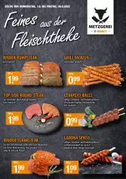 Gazetka promocyjna Vmarkt - Metzgerei - Gazetka - ważna od 30.09 do 30.09.2022 - strona 1 - produkty: ball, cevapcici, eis, feinschmecker, Flanksteak, fleisch, für grill und pfanne, gewürz, grill, grill und pfanne, grill-fackeln, hackfleisch, ideal für grill, ideal für grill und pfanne, knoblauch, mac, paprika, pfanne, rind, rinder, rinder-rumpsteak, rinderhackfleisch, rum, rumpsteak, saft, Schal, Schale, schnitten, schwein, schweine, steak, Ti, und pfanne, wein, weine