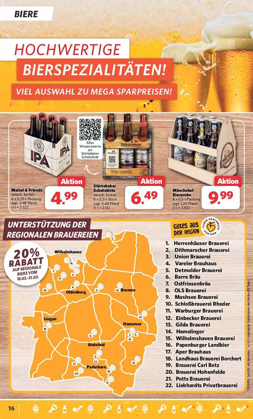 Aktueller Prospekt Combi - Prospekte - von 18.03 bis 23.03.2024 - strona 16 - produkty: auer, bier, Biere, bierspezialitäten, burger, eis, Hemelinger, mais, mars, mönchshof, reis, rel, Spezi, störtebeker, Ti, ZTE