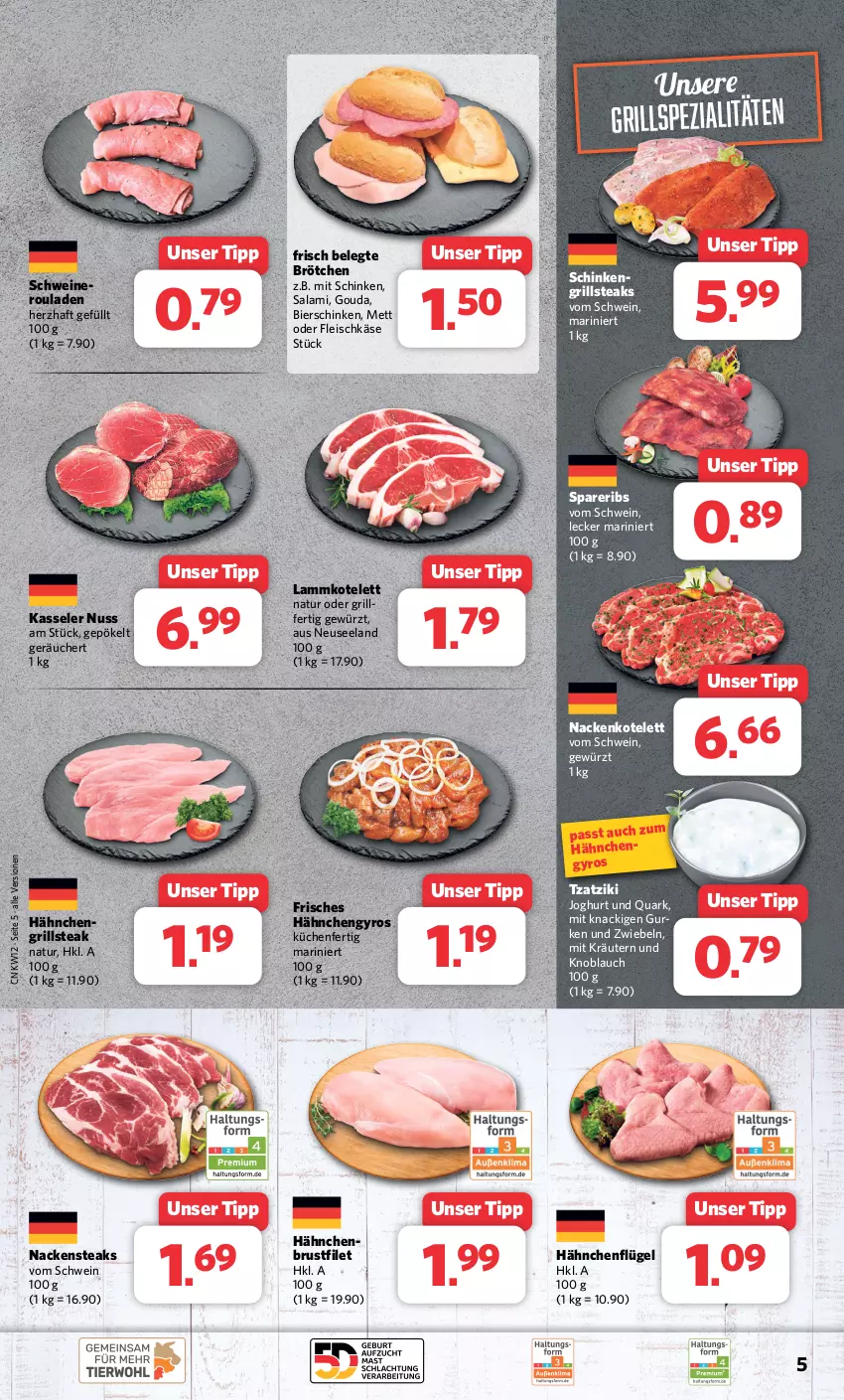 Aktueller Prospekt Combi - Prospekte - von 18.03 bis 23.03.2024 - strona 5 - produkty: bier, bierschinken, brötchen, brustfilet, eis, Elan, filet, fleisch, fleischkäse, gewürz, gouda, grill, gurke, gurken, gyros, hähnchenflügel, Hähnchengyros, joghur, joghurt, Käse, kasseler, knoblauch, kotelett, kräuter, kräutern, küche, Küchen, lamm, lammkotelett, Mett, Nackensteak, nackensteaks, natur, nuss, quark, rouladen, salami, schinken, schwein, schweine, spareribs, Spezi, steak, steaks, Ti, tzatziki, wein, weine, zwiebel, zwiebeln