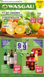 Gazetka promocyjna Wasgau - Gazetka - ważna od 02.11 do 02.11.2024 - strona 1 - produkty: alkohol, angebot, angebote, coca-cola, cola, decke, doppio passo, eier, eis, elle, flasche, früchte, grapefruit, grill, grillo, mandarine, mandarinen, mw-flasche, orange, orangen, passo, primitivo, reifen, reis, rosato, Ti, vita, wein, weine, zitrone, zitronen