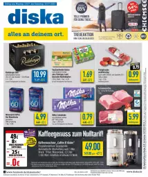 Gazetka promocyjna Diska - Prospekte - Gazetka - ważna od 15.07 do 15.07.2023 - strona 1 - produkty: aktionspreis, angebot, angebote, auto, ball, Berger, bier, bio, butter, deka, eis, fleisch, gutschein, Hartschalenkoffer, kaffee, kaffeegenuss, kaffeemaschine, koffer, lachs, lungo, markenbutter, milka, milka schokolade, mövenpick, mövenpick kaffee, nuss, pfirsich, pfirsiche, plattpfirsiche, radeberger, reis, ring, Schal, Schale, schoko, schokolade, schwein, schweine, Schweinelachs, Ti, tisch, wasser, wassertank, wein, weine, ZTE