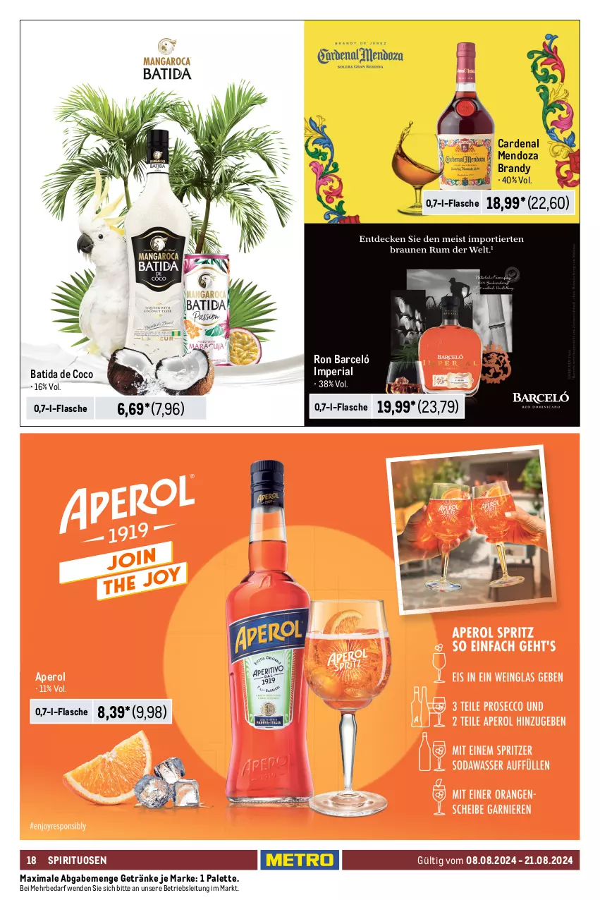 Aktueller Prospekt Metro - GastroJournal - von 08.08 bis 21.08.2024 - strona 20 - produkty: aperol, auer, baileys, ball, batida, Blüte, bourbon, bourbon whiskey, dry gin, eis, flasche, getränk, getränke, gin, gordon, Havana Club, holunder, holunderblüte, irish cream, jim beam, london dry, london dry gin, martini, Metro, Molinari, monin, Palette, reis, Ria, sambuca, scotch, scotch whisky, sirup, spirituosen, Ti, whiskey, whisky, wodka