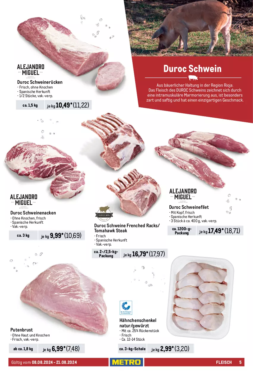 Aktueller Prospekt Metro - GastroJournal - von 08.08 bis 21.08.2024 - strona 5 - produkty: angebot, angebote, beef, Brei, decke, eis, elle, filet, fleisch, gewürz, hähnchenschenkel, henkel, kotelett, Kugel, lachs, lamm, lammkotelett, Metro, natur, pute, putenbrust, reis, rind, rinder, rinderfilet, roastbeef, Schal, Schale, schenkel, schnitten, schnitzel, schwein, schweine, schweinefilet, Schweinelachs, schweinenacken, schweinerücken, steak, steakhüfte, Ti, wein, weine