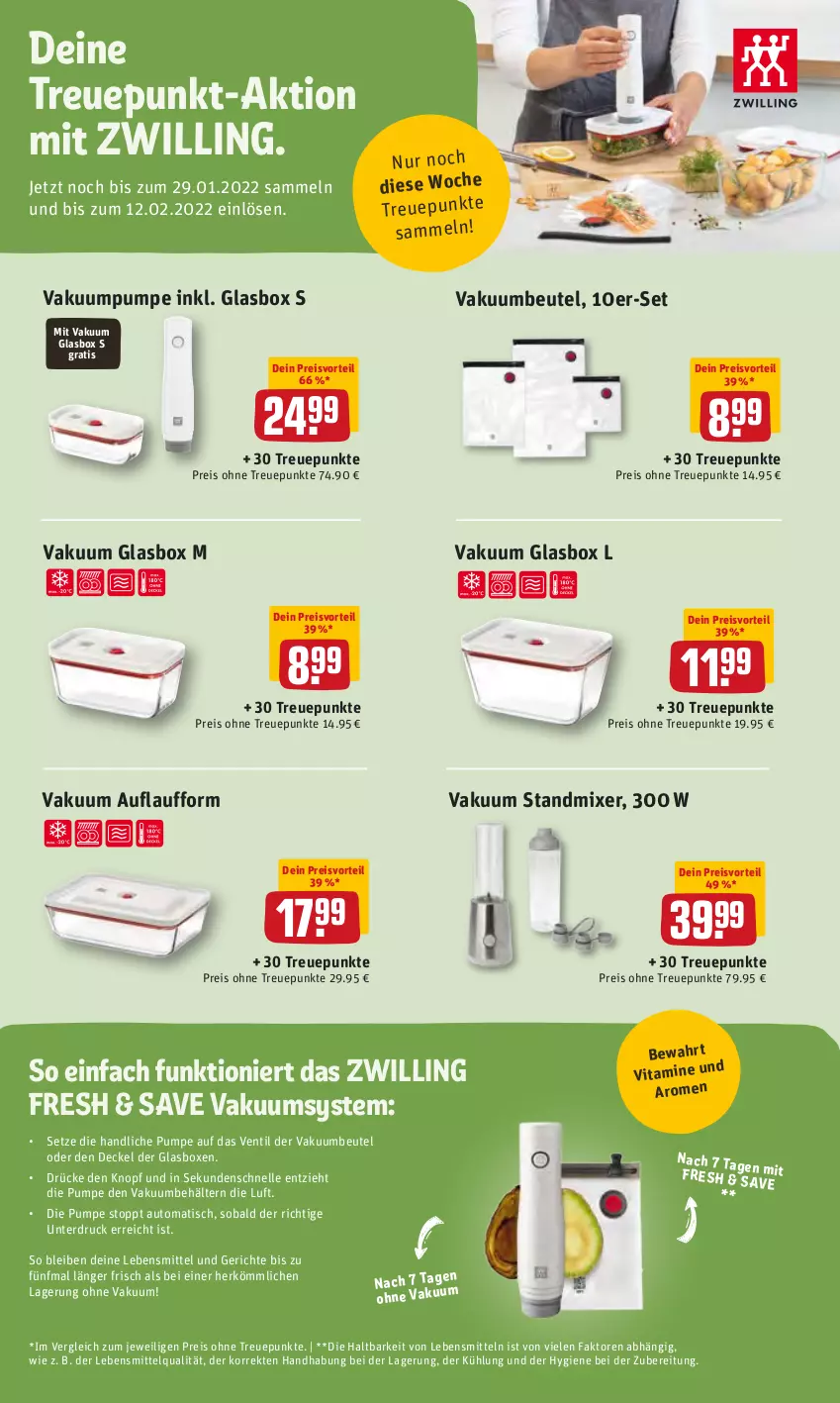 Aktueller Prospekt Rewe - Diese Woche im Angebot! - von 24.01 bis 29.01.2022 - strona 16 - produkty: auto, Behälter, beutel, decke, Deckel, eis, elle, lebensmittel, Mixer, preisvorteil, reis, standmixer, Ti, tisch, Vakuumbeutel, vita, Vitamine