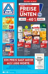 Gazetka promocyjna Aldi Nord - Aldi-Vorschau - Gazetka - ważna od 26.02 do 26.02.2022 - strona 1 - produkty: aldi, Anzug, beutel, clementinen, eis, ferrero, frucht, fruchtsaft, garnitur, gin, Hohes C, keks, krombache, krombacher, lachgummi, mandarine, mandarinen, meggle, Nimm 2, nutella, pils, pocopiano, reis, saft, Schlafanzug, storck, Streichzart, Ti, ZTE