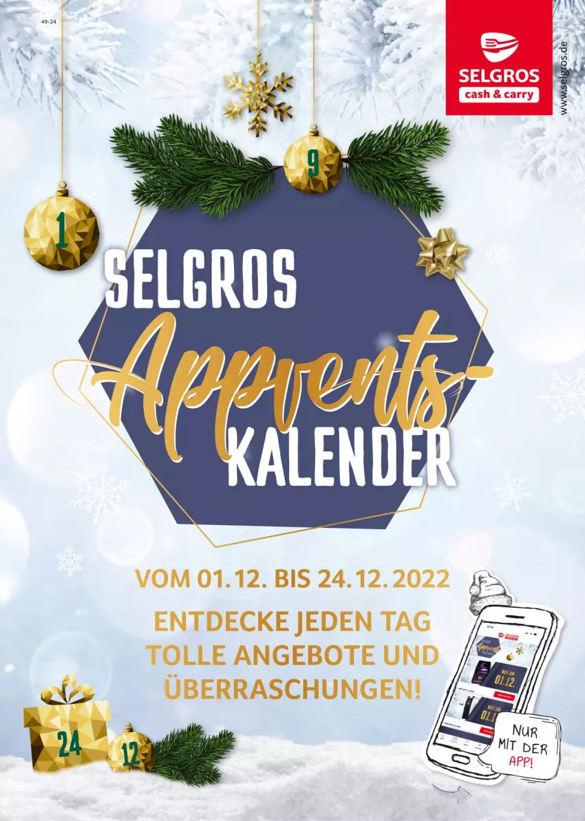 Aktueller Prospekt Selgros - Adventskalender - von 01.12 bis 24.12.2022 - strona 1