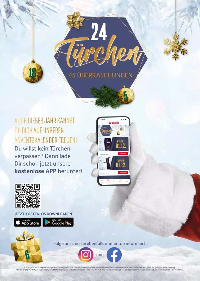 Aktueller Prospekt Selgros - Adventskalender - von 01.12 bis 24.12.2022 - strona 4 - produkty: angebot, angebote, eis, google play, LG, Rauch, reis, rwe, Ti