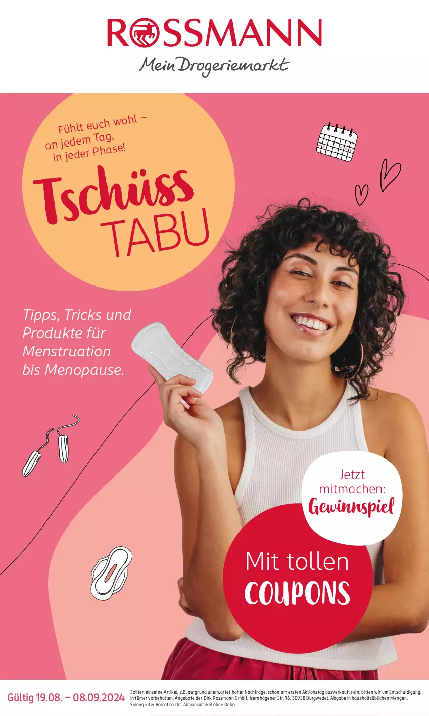 Aktueller Prospekt Rossmann - Prospekte - von 19.08 bis 08.09.2024 - strona 1 - produkty: angebot, angebote, coupon, coupons, gewinnspiel, mac, Ti, wedel