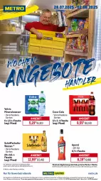 Gazetka promocyjna Metro - Wochen-Angebote Händler - Gazetka - ważna od 02.08 do 02.08.2025 - strona 1 - produkty: abholpreise, Alwa, angebot, angebote, aperol, coca-cola, cola, eis, flasche, getränk, getränke, ilag, Metro, mineralwasser, Palette, Rauch, reis, rwe, schöfferhofer, Ti, tiefpreis, volvic, wasser