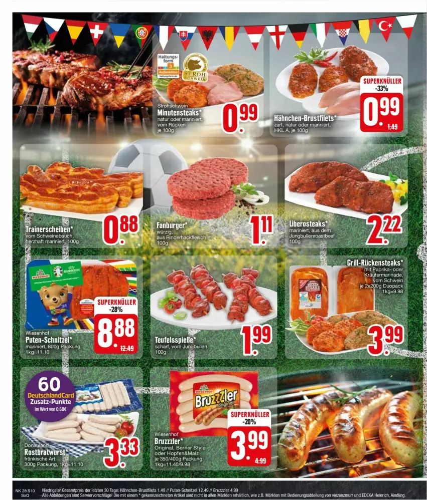 Aktueller Prospekt Edeka - Prospekte - von 08.07 bis 13.07.2024 - strona 10 - produkty: brustfilet, bruzzzler, deka, eier, eis, filet, filets, gin, grill, hähnchen-brustfilet, kräuter, marinade, natur, pute, reis, Rückensteak, rückensteaks, schnitzel, steak, steaks, tee, ZTE