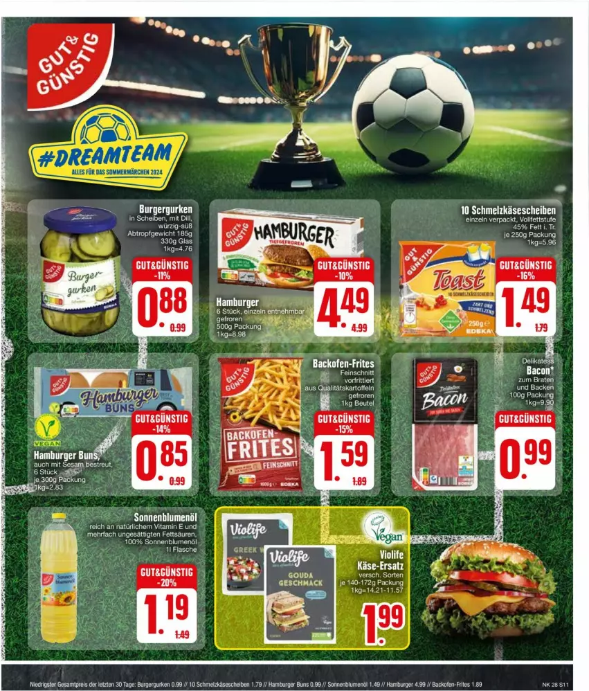 Aktueller Prospekt Edeka - Prospekte - von 08.07 bis 13.07.2024 - strona 11 - produkty: bacon, burger, ente, hamburger, tee, Ti, toast