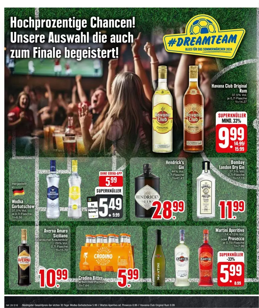 Aktueller Prospekt Edeka - Prospekte - von 08.07 bis 13.07.2024 - strona 18 - produkty: cin, eier, eis, ente, flasche, gin, Gorbatschow, martini, reis, rum, Ti, wodka, ZTE