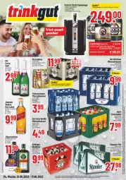 Gazetka promocyjna Trinkgut - Gazetka - ważna od 17.06 do 17.06.2023 - strona 1 - produkty: Alwa, angebot, angebotspreis, auer, bier, blended scotch, blended scotch whisky, brause, deutschlandcard, eis, elle, erde, erdinger, flasche, Germ, gerolsteine, gerolsteiner, jägermeister, kräuter, kräuterlikör, LG, likör, limo, limonade, limonaden, Meister, mineralwasser, mm extra, pils, reis, scotch, scotch whisky, sekt, steiner, Ti, tisch, warsteiner, wasser, whisky