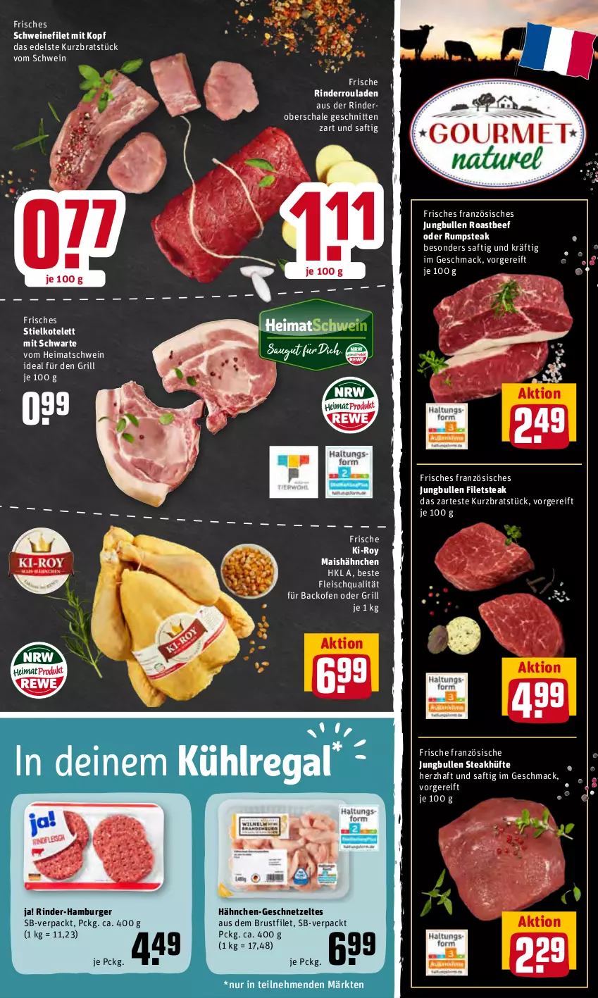 Aktueller Prospekt Rewe - Prospekte - von 20.06 bis 26.06.2022 - strona 5 - produkty: backofen, beef, brustfilet, burger, eis, filet, filets, fleisch, geschnetzeltes, grill, hamburger, jungbullen, kotelett, kühlregal, mac, mais, oder rumpsteak, Ofen, regal, rind, rinder, Rinderroulade, rinderrouladen, roastbeef, rouladen, rum, rumpsteak, saft, Schal, Schale, schnitten, schwein, schweine, schweinefilet, steak, steakhüfte, Ti, wein, weine, Zelt