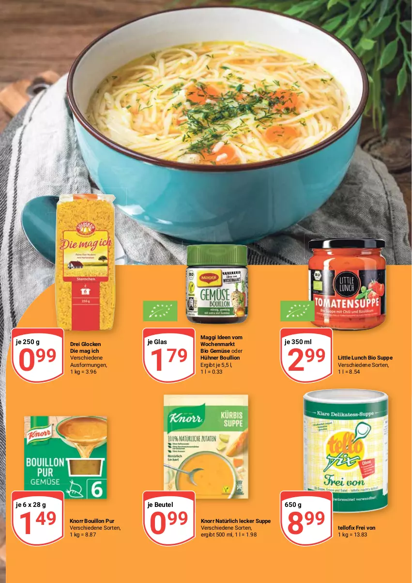 Aktueller Prospekt Globus - Prospekte - von 17.10 bis 22.10.2022 - strona 2 - produkty: beutel, bio, bio gemüse, hühner, knorr, lion, maggi, suppe