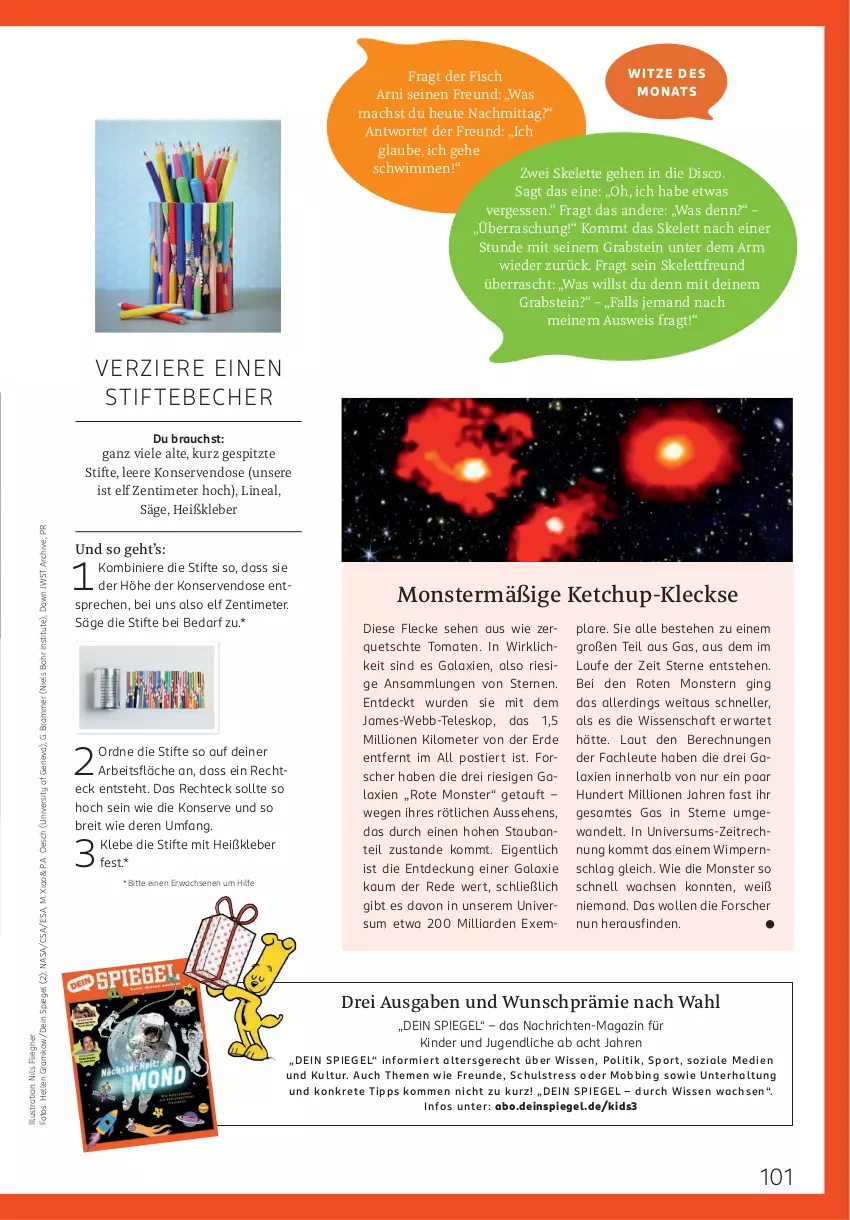 Aktueller Prospekt Rossmann - Prospekte - von 01.10.2025 bis 31.03.2026 - strona 101 - produkty: Becher, Brei, eis, elle, erde, fisch, gin, Heu, HP, ketchup, Kinder, kleber, Konserven, lion, mac, magazin, monster, Rauch, säge, spiegel, Sport, Stier, stifte, Teleskop, Ti, tomate, tomaten, wolle, ZTE