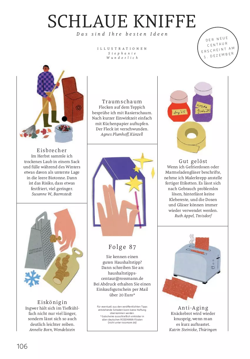 Aktueller Prospekt Rossmann - Prospekte - von 01.10.2025 bis 31.03.2026 - strona 106 - produkty: bio, brot, eis, elle, erde, gin, Gläser, gutschein, gutscheine, ingwer, Kette, kleber, knäckebrot, küche, Küchen, Malerkrepp, marmelade, papier, Rasierschaum, Rauch, ring, rwe, sac, teppich, Ti, toast