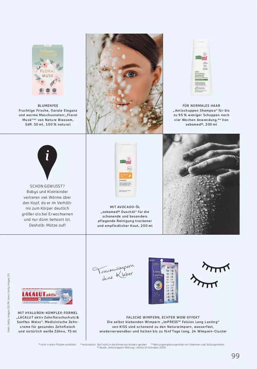 Aktueller Prospekt Rossmann - Prospekte - von 01.10.2025 bis 31.03.2026 - strona 99 - produkty: asti, avocado, blume, blumen, creme, eis, fleisch, frucht, hyaluron, Kinder, Lacalut, Mütze, natur, natura, Reinigung, rwe, sebamed, shampoo, Ti, tisch, vita, Vitamine, wasser, zahncreme