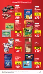 Gazetka promocyjna Lidl - Aktionsprospekt - Gazetka - ważna od 29.04 do 29.04.2023 - strona 11 - produkty: aktionspreis, angebot, auer, babybel, Bau, Bauer, bella crema, butter, eis, gin, giovanni rana, Halloumi, irische butter, joghur, joghurt, kaffee, kerrygold, melitta, mini babybel, mövenpick, natur, Rana, reis, ritter, ritter sport, röstkaffee, Sport, Süßrahmbutter, Ti, torte, tortelloni, ZTE