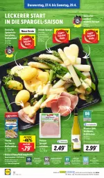 Gazetka promocyjna Lidl - Aktionsprospekt - Gazetka - ważna od 29.04 do 29.04.2023 - strona 42 - produkty: dulano, eis, elle, Frühkartoffeln, grüner spargel, hollandaise, kartoffel, kartoffeln, mac, ndk, reis, Rivaner, sauce, Schal, Schale, schinken, spargel, spargelschinken, speisefrühkartoffeln, teller, thomy, thomy les sauces, Ti, wein, Weißwein