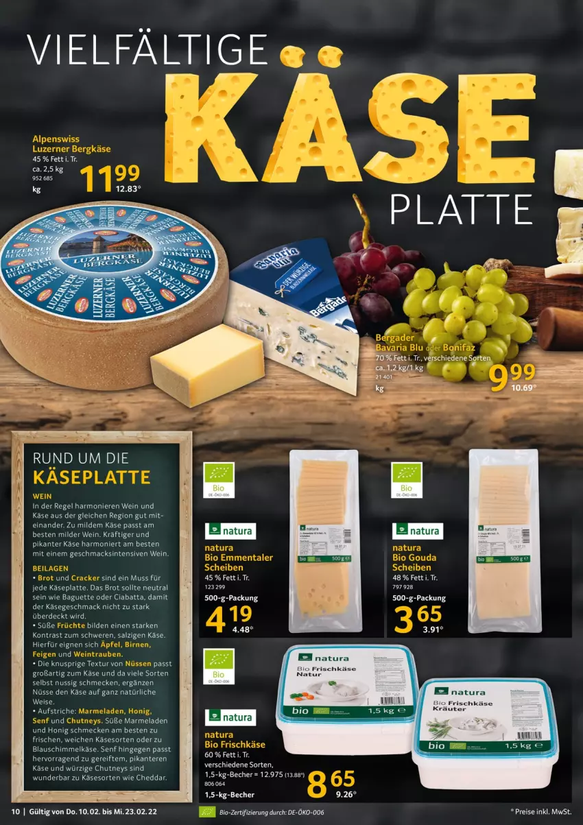 Aktueller Prospekt Selgros - Vorschau:
            Gastro - von 10.02 bis 23.02.2022 - strona 10 - produkty: baguette, Becher, bio, brot, cheddar, ciabatta, cracker, eier, eis, elle, frischkäse, honig, Käse, latte, mac, marmelade, natur, natura, nuss, reis, senf, tee, Ti, wein