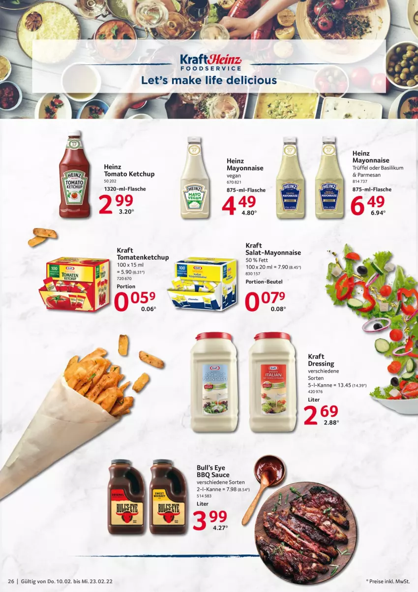 Aktueller Prospekt Selgros - Vorschau:
            Gastro - von 10.02 bis 23.02.2022 - strona 26 - produkty: basilikum, beutel, dressing, eis, flasche, heinz, joghur, joghurt, ketchup, kraft, mayonnaise, reis, salat, sauce, Ti, tomate, tomaten, tomatenketchup, tomato ketchup, Trüffel, Yo