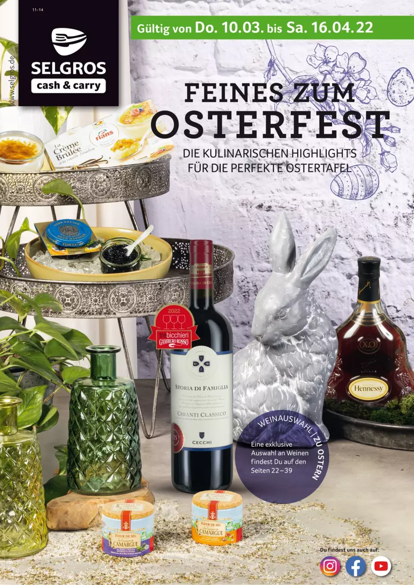 Aktueller Prospekt Selgros - Osterfest - von 10.03 bis 16.04.2022 - strona 1 - produkty: chia, chianti, LG, Ria, Ti, wein, weine