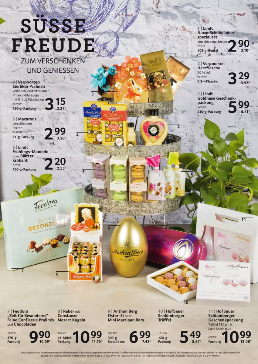 Aktueller Prospekt Selgros - Osterfest - von 10.03 bis 16.04.2022 - strona 48 - produkty: angebot, angebote, auer, Bau, Bauer, Berger, cola, ecco, eier, eierlikör, eis, flasche, geschenkpackung, Kugel, LG, likör, lindt, mac, Macarons, mandel, mandeln, maracuja, marzipan, milch, pfirsich, pralinen, Rauch, reis, schoko, schokolade, schokoladen, Spezi, Ti, Trüffel, verpoorten, vollmilch