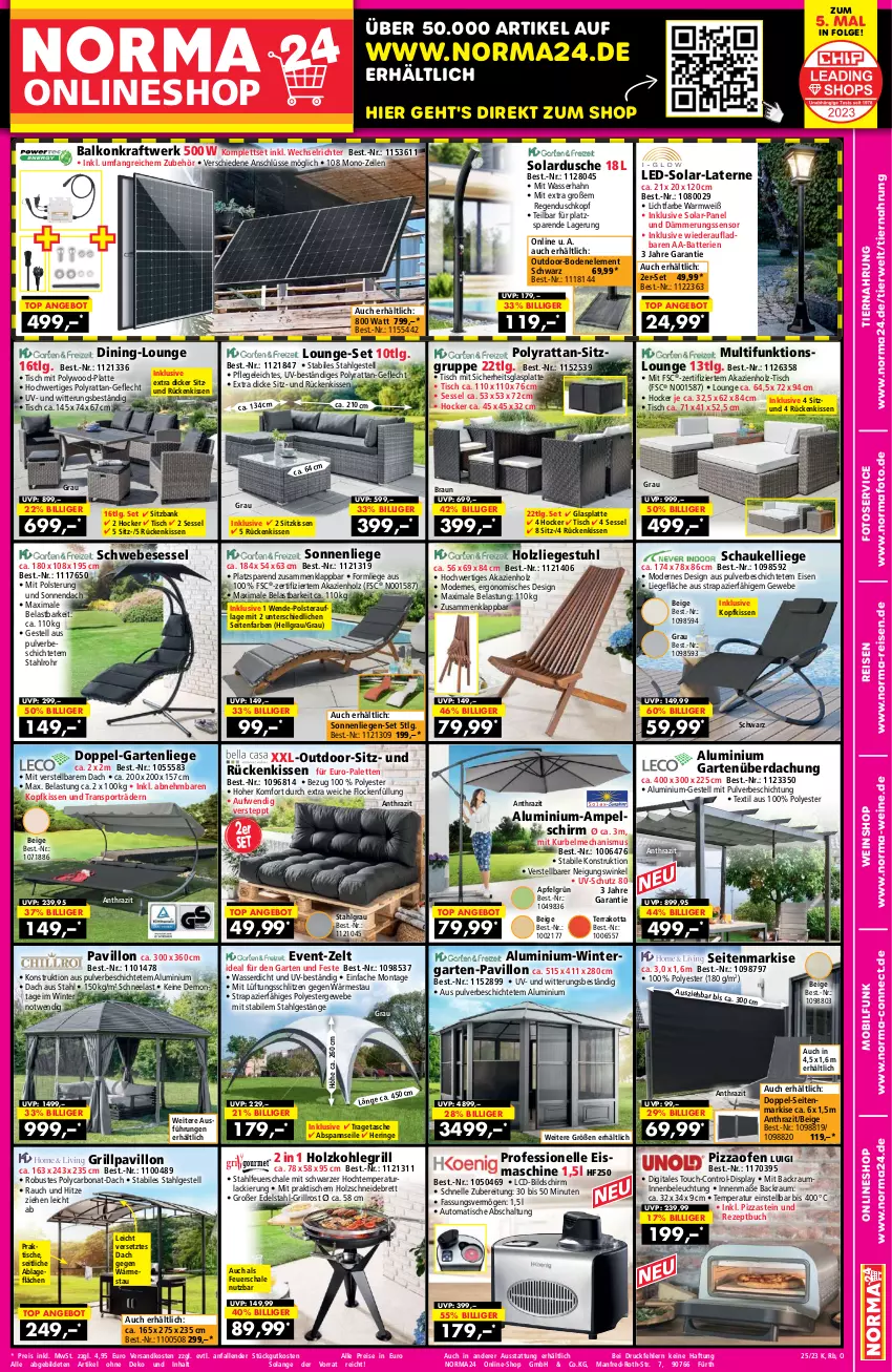 Aktueller Prospekt Norma - Norma - von 14.06 bis 25.06.2023 - strona 1 - produkty: AA-Batterien, ampelschirm, angebot, apfel, auto, Bank, batterie, batterien, beleuchtung, Bona, braun, buch, dusche, edelstahl, eis, elle, feuerschale, Garten, gartenliege, glasplatte, grill, Grillpavillon, grillrost, gsw, hering, hocker, Holz, holzkohle, holzkohlegrill, kissen, Kohlegrill, kopfkissen, kraft, lack, laterne, latte, LG, Liege, lounge-set, Mode, ndk, Ofen, Palette, pavillon, pizza, Pizzaofen, Rauch, reis, rezept, ring, Rückenkissen, rwe, Schal, Schale, Schaukel, Schaukelliege, schneidebrett, Seitenmarkise, sessel, sitzbank, sitzkissen, sonnenliege, Sport, stuhl, Tasche, Ti, tiernahrung, tisch, tragetasche, uv-schutz, wasser, wein, weine, weinshop, Zelt, ZTE