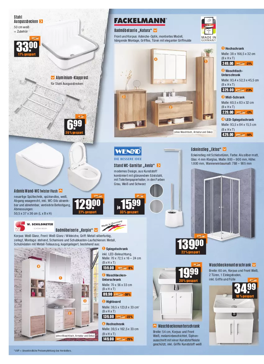 Aktueller Prospekt Vmarkt - V-Baumarkt - von 14.07 bis 20.07.2022 - strona 4 - produkty: armatur, Bad, Badmöbel, Bau, Beckenunterschrank, beleuchtung, Brei, dell, edelstahl, eis, elle, erde, garnitur, highboard, hochschrank, Kugel, led-beleuchtung, LG, möbel, Mode, natur, natura, papier, reis, Schrank, schubkasten, spiegel, spiegelschrank, teller, Ti, tisch, toilettenpapier, unterschrank, Waage, Wanne, waschbecken, waschbeckenunterschrank, waschtisch, wc-garnitur, wc-sitz, Wild, wildeiche