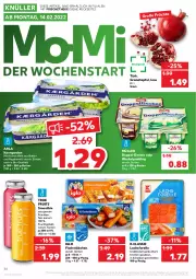 Gazetka promocyjna Kaufland - Gazetka - ważna od 16.02 do 16.02.2022 - strona 36 - produkty: angebot, apfel, arla, Becher, bio, butter, decke, elle, fisch, fischstäbchen, forelle, frucht, früchte, früchten, grana, granatapfel, iglo, lachs, Müller, pudding, Rana, rel, salz, schnitten, smoothie, Ti, true fruits, ZTE