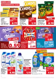 Gazetka promocyjna Kaufland - Gazetka - ważna od 16.02 do 16.02.2022 - strona 4 - produkty: angebot, beutel, butter, butterkeks, Cap, corny, eis, flasche, funny-frisch, kakao, keks, kekse, Kuschelweich, leibniz, milka, milka schokolade, riegel, schoko, schokolade, schokoriegel, Schwartau, shampoo, snack, Ti, waschmittel, weichspüler, Weisser Riese, ZTE, zucker