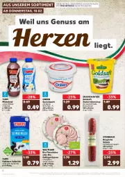 Gazetka promocyjna Kaufland - Gazetka - ważna od 16.02 do 16.02.2022 - strona 8 - produkty: angebot, aufstrich, Becher, bio, brot, brotaufstrich, drink, eis, fleisch, fleischkäse, Geflügel, goldsaft, grafschafter, Käse, lyoner, milch, nuss, quark, Rauch, saft, sahne, salami, sirup, speisequark, steinhaus, Ti, vollmilch, wiltmann, Yo, ZTE, zucker