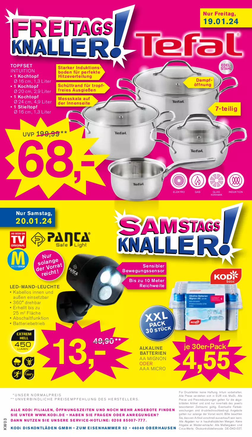 Aktueller Prospekt Kodi - Prospekte - von 15.01 bis 20.01.2024 - strona 12 - produkty: angebot, angebote, batterie, batterien, Bewegungssensor, eis, elle, Kochtopf, lenco, Leuchte, reis, Schal, Ti, topf, Topfset