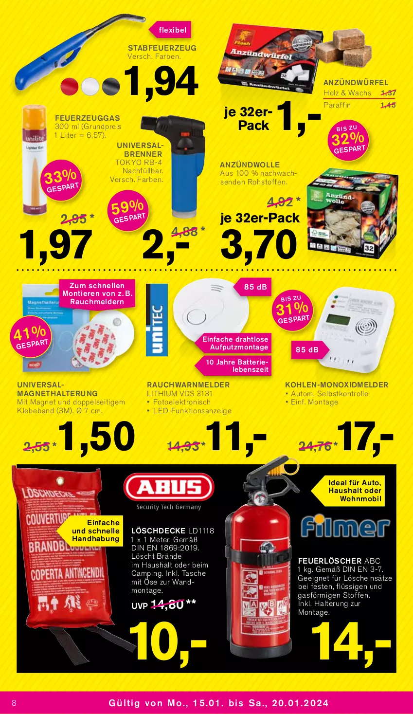 Aktueller Prospekt Kodi - Prospekte - von 15.01 bis 20.01.2024 - strona 8 - produkty: auto, batterie, Beba, decke, Draht, eis, Elektro, elle, Feuerzeug, Holz, Rauch, reis, Tasche, Ti, Tiere, wolle, würfel, Yo