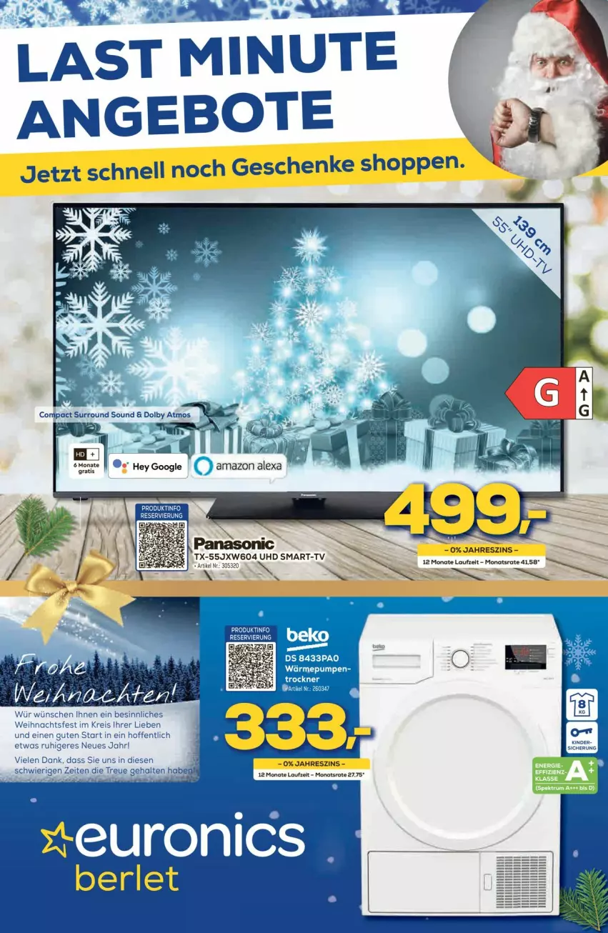 Aktueller Prospekt Euronics - Prospekte - von 22.12 bis 29.12.2021 - strona 1 - produkty: angebot, angebote, eis, reis, Ti, Trockner