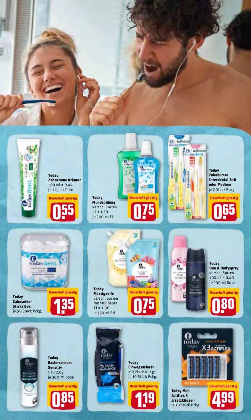 Aktueller Prospekt Rewe - REWE Ihr Kaufpark - von 14.02 bis 19.02.2022 - strona 25 - produkty: auer, beutel, body, bodyspray, bürste, creme, deo, einwegrasierer, erde, flüssigseife, kräuter, mundspülung, rasierer, Rasierschaum, Seife, spülung, Ti, zahnbürste, zahncreme, Zahnseide