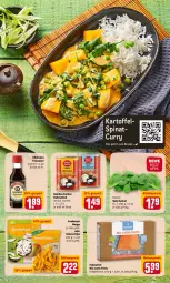 Gazetka promocyjna Rewe - REWE Ihr Kaufpark - Gazetka - ważna od 19.02 do 19.02.2022 - strona 15 - produkty: aktionspreis, bamboo, Berger, bio, chips, curry, eis, filet, filets, followfish, kartoffel, kikkoman, kokos, kokosmilch, lachs, mango, milch, reis, rezept, sauce, seeberger, soja, sojasauce, spinat, Ti