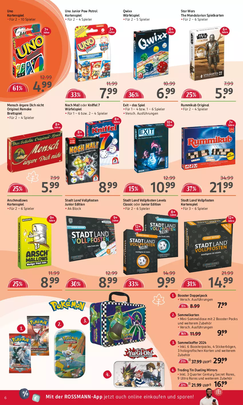 Aktueller Prospekt Rossmann - Prospekte - von 04.11 bis 15.11.2024 - strona 6 - produkty: fisch, fische, gin, Kartenspiel, koffer, Paw Patrol, Ria, rum, Spiele, Ti, würfel