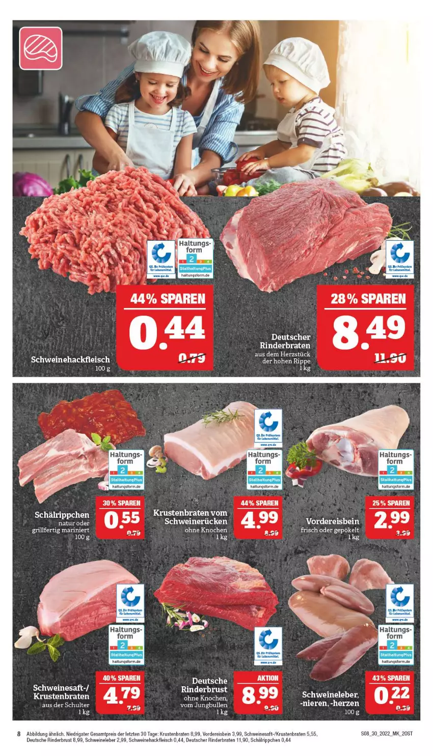 Aktueller Prospekt Marktkauf - Prospekt - von 24.07 bis 30.07.2022 - strona 8 - produkty: braten, eis, fleisch, grill, hackfleisch, Hefte, krustenbraten, reis, rind, rinder, rinderbraten, saft, schwein, schweine, Schweinehackfleisch, Schweineleber, schweinerücken, Ti, wein, weine, ZTE