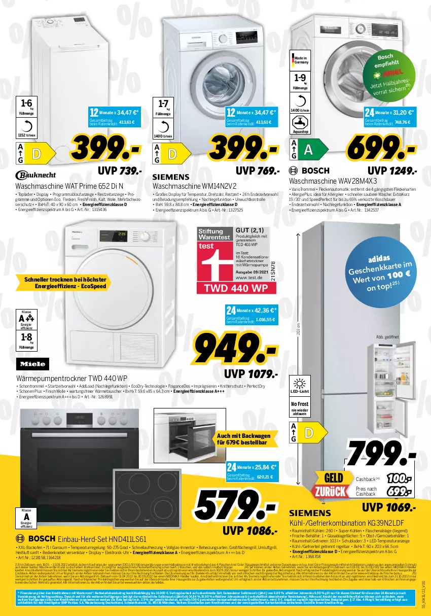 Aktueller Prospekt Medimax - MEDIMAX Prospekt KW31 2022 - von 29.07 bis 04.08.2022 - strona 5 - produkty: ACC, Adidas, aqua, aquastop, ariel, auer, auto, backofen, Bank, Bau, Behälter, eier, eis, Elektro, elle, erde, Finish, flasche, garraum, gefrierkombination, gefu, Germ, grill, K2, led-licht, LG, Liege, mab, mastercard, obst, Ofen, reis, rum, rwe, schubladen, siemens, spee, Spektrum, Ti, Toplader, Trockner, trommel, uhr, wärmepumpentrockner, waschmaschine, waschmittel, wasser, wolle, ZTE