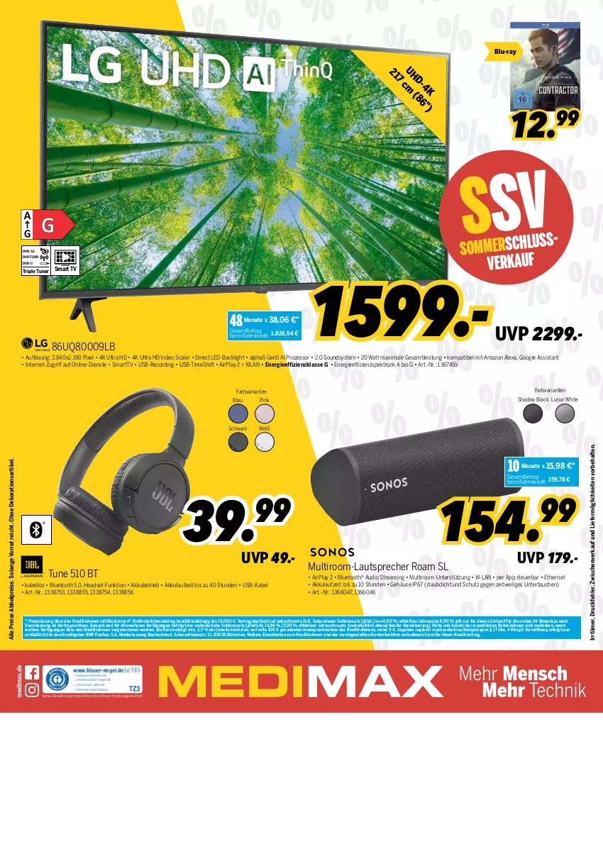 Aktueller Prospekt Medimax - MEDIMAX Prospekt KW31 2022 - von 29.07 bis 04.08.2022 - strona 8 - produkty: abholpreise, akku, alexa, amazon alexa, auer, blu-ray, dekoration, deo, drucker, dvb, dvb-s2, DVB-T, eis, Engel, erde, Headset, kerze, lack, lautsprecher, LG, mastercard, papier, reis, Ria, rum, smart tv, Spektrum, Ti, tuner, usb