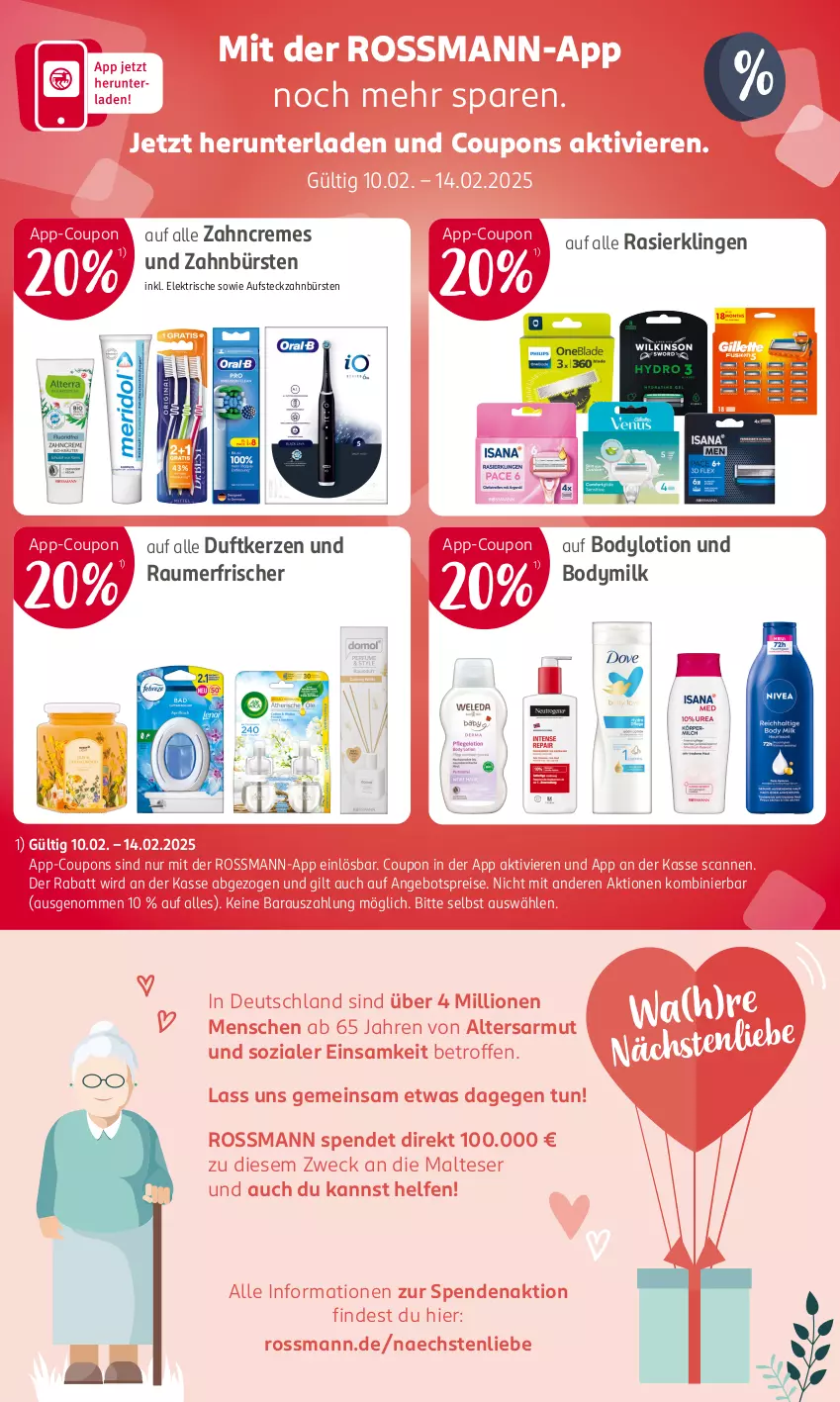 Aktueller Prospekt Rossmann - Prospekte - von 31.01 bis 06.04.2025 - strona 16 - produkty: angebot, angebotspreis, body, bodylotion, Bodymilk, bürste, bürsten, coupon, coupons, creme, Duftkerze, eis, kerze, lion, Lotion, malteser, Rasierklinge, rasierklingen, reis, Ti, weck, zahnbürste, zahnbürsten, zahncreme