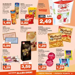 Gazetka promocyjna Real - Gazetka - ważna od 20.01 do 20.01.2024 - strona 13 - produkty: asti, bonbons, caramel, cola, de beukelaer, eis, ferrero, gin, kirsch, korn, lindor, lindt, malteser, milch, nippon, prinzenrolle, raffaello, reis, sahne, storck, Ti, vollmilch, ZTE, zucker