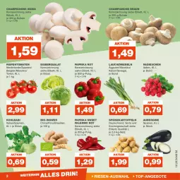 Gazetka promocyjna Real - Gazetka - ważna od 20.01 do 20.01.2024 - strona 2 - produkty: aubergine, bio, braun, champignon, champignons, champignons braun, eis, eisbergsalat, gin, ingwer, kartoffel, kartoffeln, kohlrabi, Lauchzwiebel, lauchzwiebeln, LG, paprika, paprika rot, radieschen, rispentomaten, salat, Schal, Schale, speisekartoffeln, Ti, tomate, tomaten, zwiebel, zwiebeln