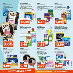 Gazetka promocyjna Real - Gazetka - ważna od 20.01 do 20.01.2024 - strona 20 - produkty: ajax, allzweckreiniger, ariel, ariel waschmittel, beutel, Cap, catsan, eis, Finish, Frosch, hundenahrung, katzennahrung, klumpstreu, lenor, lenor weichspüler, papier, Pods, reiniger, reis, Schal, Schale, sheba, spülmaschinen, spülmaschinentabs, Ti, toilettenpapier, universal pulver, waschmittel, wc-reiniger, weck, weichspüler, Weisser Riese, zewa, ZTE