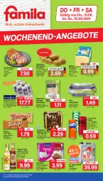 Gazetka promocyjna Famila - Prospekte - Gazetka - ważna od 03.08 do 03.08.2024 - strona 1 - produkty: arla, balisto, Becher, beutel, braten, bratwurst, coca-cola, cola, dell, deutscher schnittkäse, eis, elle, fanta, fanta oder, fanta oder sprite, flasche, Geflügel, Havana Club, kartoffel, kartoffeln, Käse, kraft, langnese, magnum, milram, mortadella, motorenöl, oder sprite, oder twix, reis, rostbratwurst, schnittkäse, schwein, schweine, sprite, teller, Ti, twix, vita, vitakraft, wein, weine, wiesenhof, wurst, würstchen, ZTE