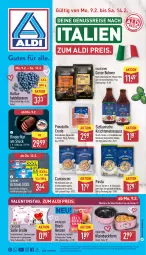 Gazetka promocyjna Aldi Nord - Von Montag - Gazetka - ważna od 14.02 do 14.02.2026 - strona 1 - produkty: actimel, aldi, arrabbiata, aus der tiefkühlung, Backform, backofen, basilikum, beere, beeren, beutel, bohne, bohnen, cantuccini, cin, Crofton, danone, Edelmarzipan, eis, erdbeere, espresso, filet, flasche, frucht, fruchtgummi, gin, kirsch, mandel, mandeln, marzipan, nuss, Ofen, pasta, pfanne, prosciutto, prosciutto crudo, reis, rind, rinder, rinderfilet, rohschinken, sauce, Schal, Schale, schinken, schoko, sim, Ti, tomate, tomaten, tuc, ZTE
